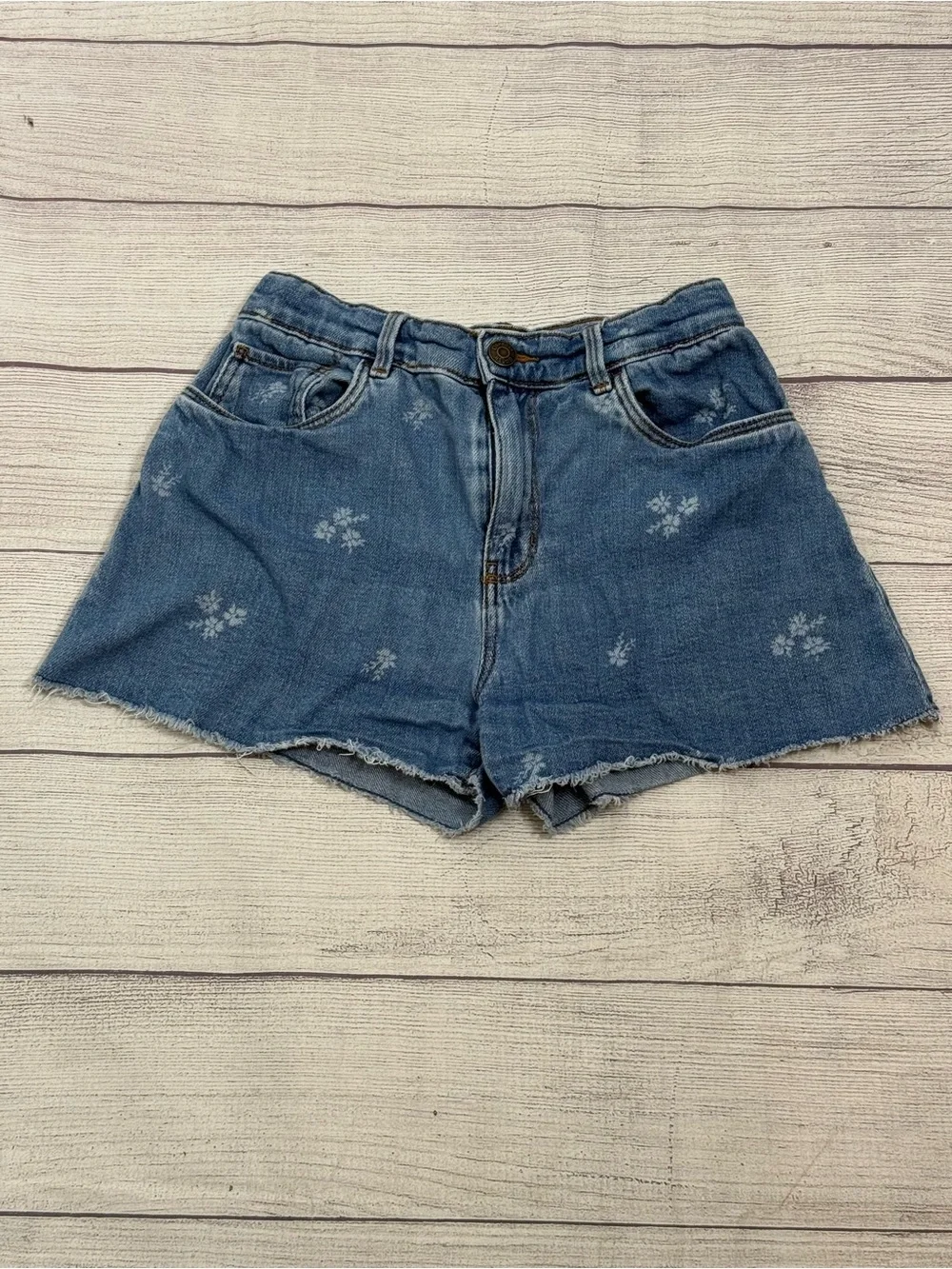 OshKosh B'gosh Blue Floral Denim Cutoff Shorts